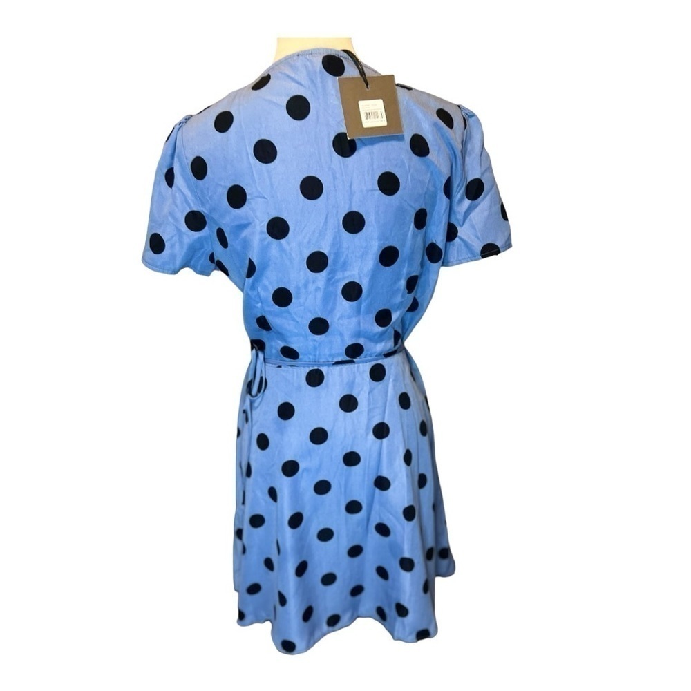 Cooper St Women's Short Sleeve polka dot Printed Wrap Mini Dress size small - Picture 4 of 7
